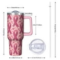thumbnail image 2 of Pink Breast Cancer and Love Tumbler with Handle and Lid,40oz Double Wall Vacuum Insulated Tumbler,Cups Gift for Women and Men, 2 of 7