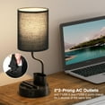 thumbnail image 3 of Black Bedside Table Lamps for Bedroom Set of 2 - Nightstand Light with AC Outlet and USB A & C for Charging, 3 Color Temperatures Desk Lamp with Pen Holder & Phone Stand for Living Room/Dorm/Office, 3 of 17