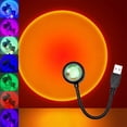 thumbnail image 2 of Lámpara Led de atardecer con USB, proyector de luz nocturna, decoración de fiesta de cumpleaños, luz de humor portátil para dormitorio, sala de estar y fotografía de pared, 2 of 4