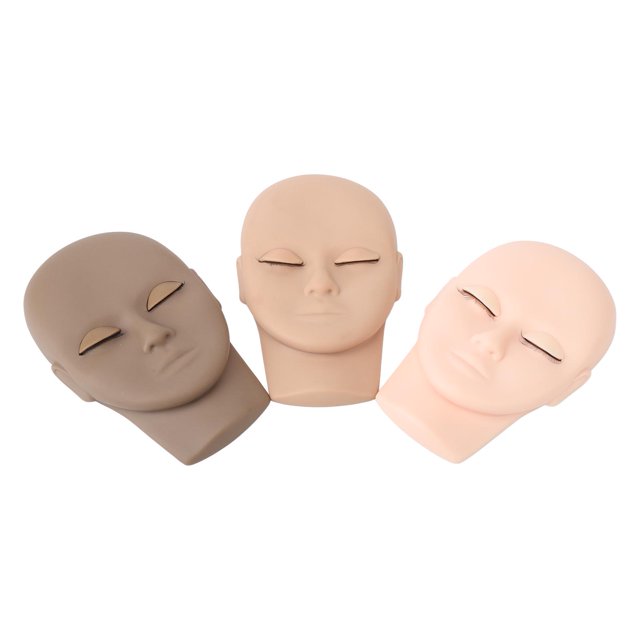 Cabeza De Maniquí De Pestañas, Tablero Facial De Práctica De Maquillaje De Goma Suave Para Principiantes