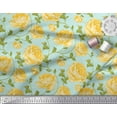 thumbnail image 2 of Soimoi Tissu en Rayonne Imprimé Feuilles & Roses au Mètre 56 Pouces de Large, 2 of 3