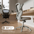 thumbnail image 4 of Solfway Gray/White Mesh Computer Desk Chair, Ergonomic Mesh Office Chairs with Adjustable Lumbar Support, Height, 3D Flip-up Arms, Wheels, Rocking Function, 4 of 7