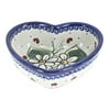 Blue Rose Polish Pottery Ladybug Heart Bowl