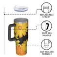 thumbnail image 4 of Sunflower Gift 40oz Tumbler with Handle and Straw, Large Capacity Travel Cup for Hot & Cold Drinks, Double Walled Vacuum Insulated Cup, Floral Lover Birthday Gifts for Mother's Day Women Girls, 4 of 6