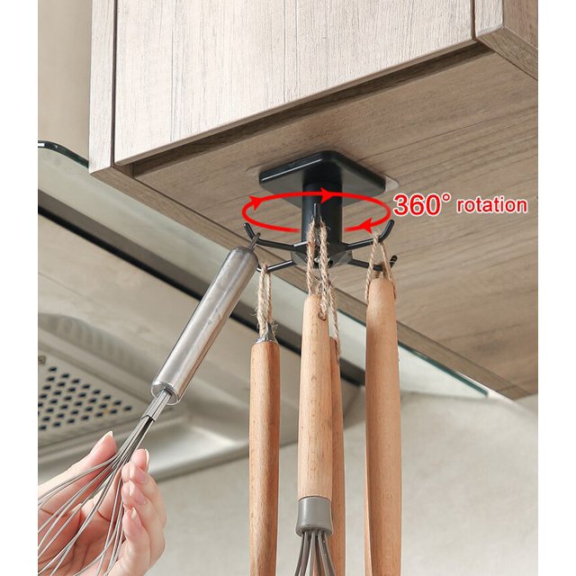 For Kitchen Organizer and Storage Kitchen Supplies Organizers Rotatable Rack Accessories Cabinet Organizer Hook Up Storage Rackblack4pcs He Qiyong unisex