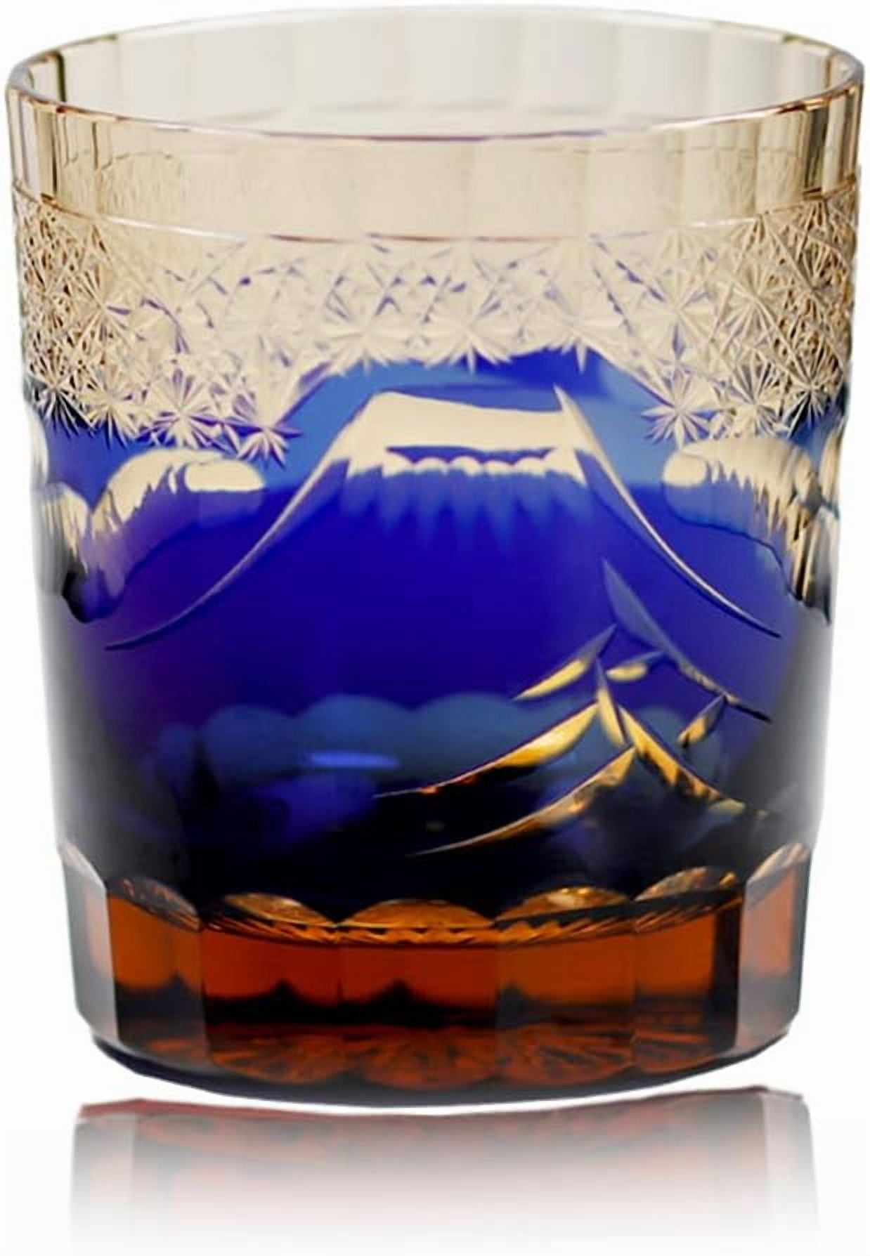 K9 Crystal Whiskey Glasses Set - Hand Cut Flower Design, 250ml Old Fashioned Tumblers With Walnut Coaster & Gift Box