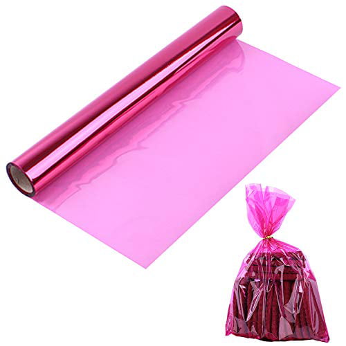 Cellophane Wrapping Rolls Translucent Orange 100’ Ft Long 16’’ in Wide 2.3Mil Thick for Gifts Baskets Treats Candy Cookies Cellophane Wrapping Paper Shinny Colorful Cello Christmas Holiday 