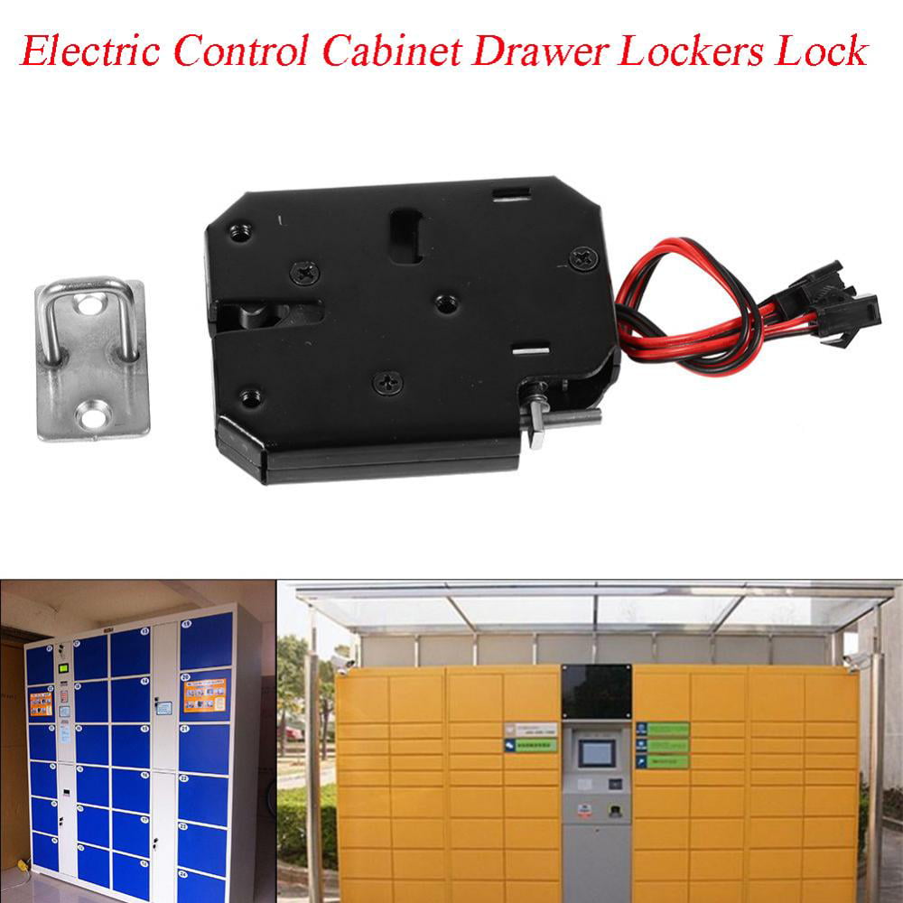 Intelligent Electric Door Lock for File Cabinet Drawer Latch Steel Black Dc12v 2A