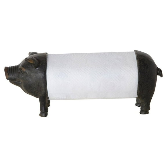3R Studios Antiqued Bronze Pig Paper Towel Holder