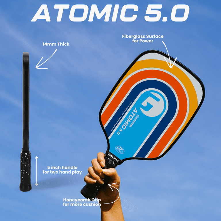 GAMMA Atomic 5.0 Pickleball Paddle, Graphite Pickleball Paddle