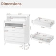 thumbnail image 6 of Hassch White Dresser for Bedroom with 4 Drawers, Tall Chest of Drawers with LED Lights and Glass Panels, Large Storage Wood Dressers Organizer with Charging Station, for Bedroom, Living Room, Hallway, 6 of 9