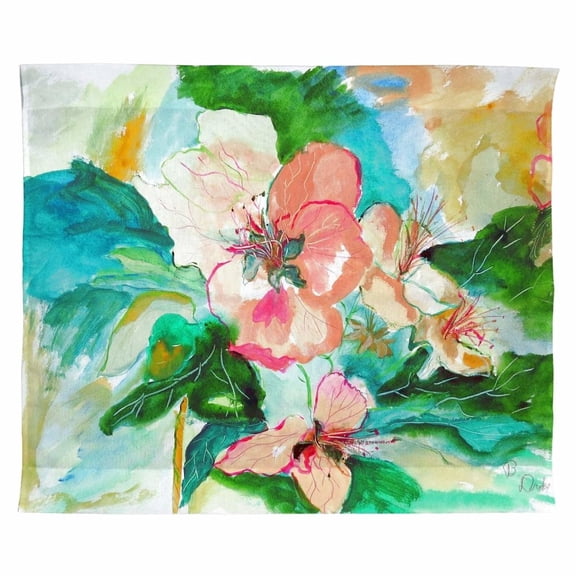 Betsy Drake Interiors Peach Floral Wall Hanging 24x30