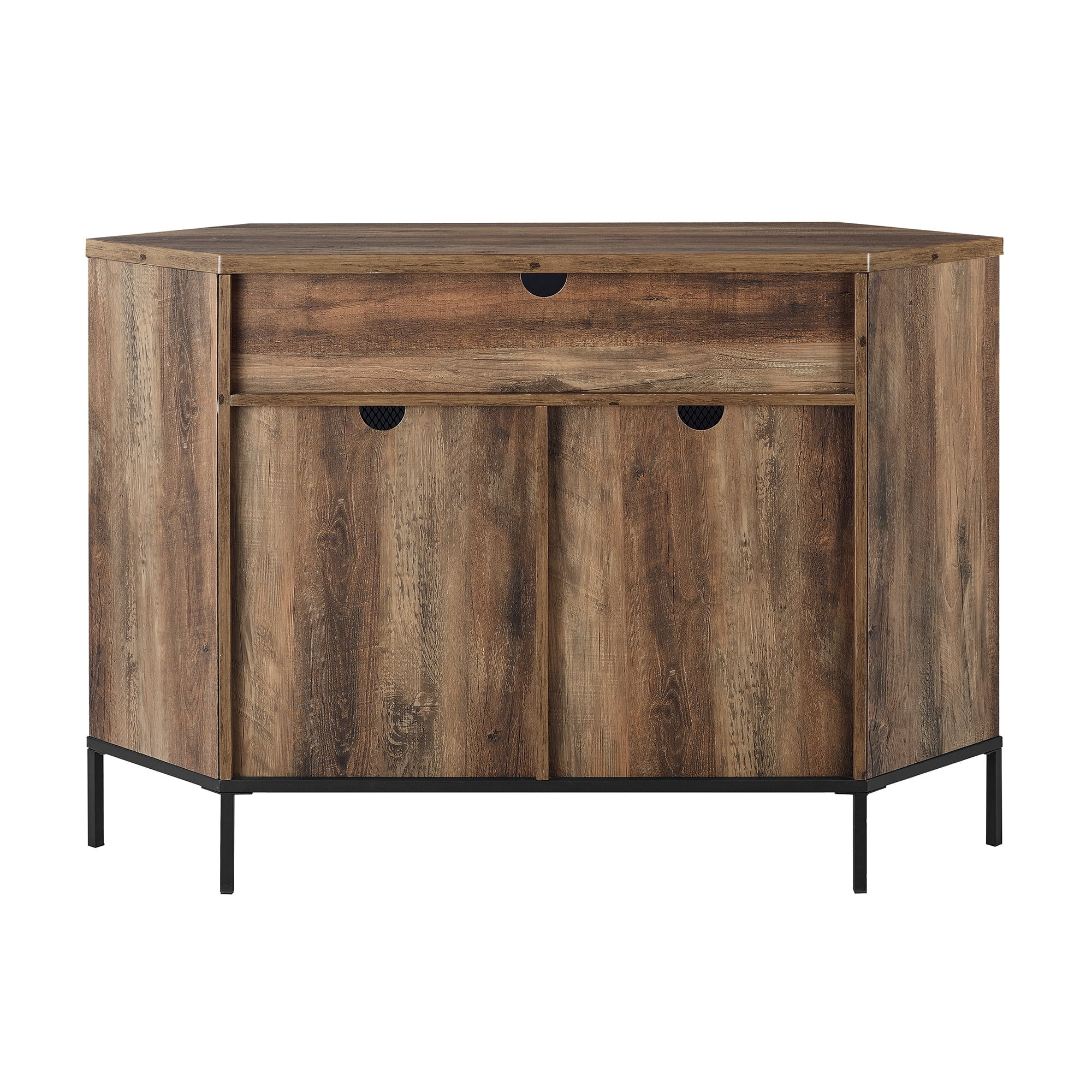 Walker Edison 48 inch Corner TV Stand for TVs up to 55", Barnwood