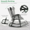 Costway Folding Zero Gravity Rocker, Outdoor Patio Chair with Headrest