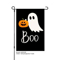 JOOCAR Halloween Ghost and Pumpkin Garden Flag with Boo Design for Fall Autumn Home Outdoor Garden Yard Door Decor 12x18 inch