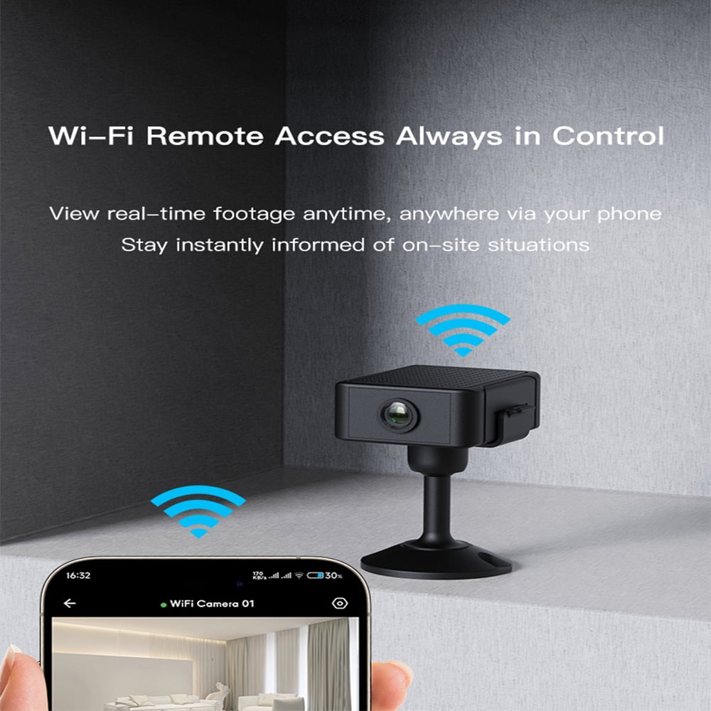 Wiher Nanny Camera,Wireless Security Camera with 32G Card Dual-band 2.4/5G 4K Ultra HD, Free Cloud Storage, Works Online & Offline for Baby Pet and Indoor Monitoring, Black