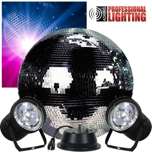 20 Mirror Ball Complete Party Kit with 2 Pinspots and Motor Adkins Professional Lighting