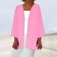 thumbnail image 2 of ZQGJB Lightweight Cardigans for Women Trendy Solid Color Summer Fall Long Sleeve Open Front Kimono Tops Loose Fit Soft Cotton Thin Blouse Light Pink XXL, 2 of 6