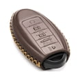 thumbnail image 3 of Vitodeco Leather Smart Key Fob Case Compatible with Nissan Versa, Sentra, Altima, Maxima, Rogue 2007-2022 (5-Button, Brown), 3 of 5