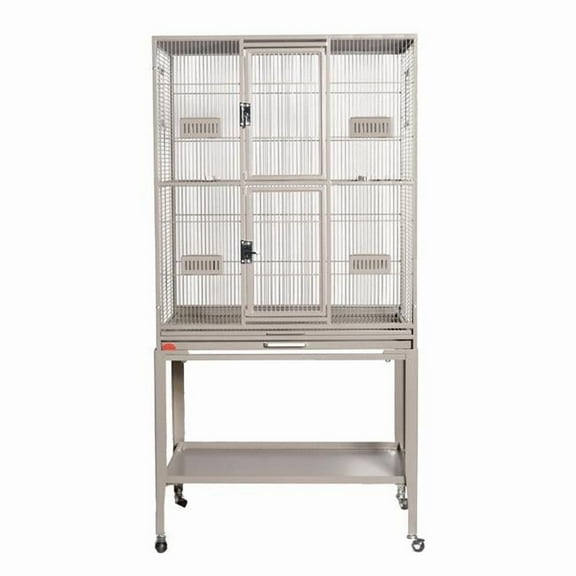 A&E Cage GB13221P HQ Platinum 32 x 21 in. Flight Cage with Feeder Doors, Platinum