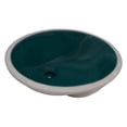 thumbnail image 3 of Ruvati RVB0618EG 16 x 13 in. Undermount Oval Porcelain Ceramic Bathroom Sink with Overflow, Emerald Green, 3 of 7
