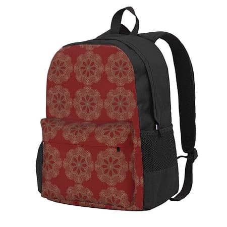 XMXY Moroccan Style Gold Decor Backpack Laptop Bag for Women, School Bookbag Lightweight Backpack for Travel Casual Work Backpack Black