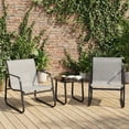 thumbnail image 4 of edx 3-Piece Textilene Outdoor Patio Set, Coffee Table & 2 Chairs, Gray, 4 of 10