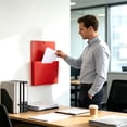 thumbnail image 5 of Magnetic File Folder Organizer for Refrigerator,A4 Coded Wall File Holder for Papers & Mail,Fits Whiteboard Fridge Office Classroom,Red, 5 of 9