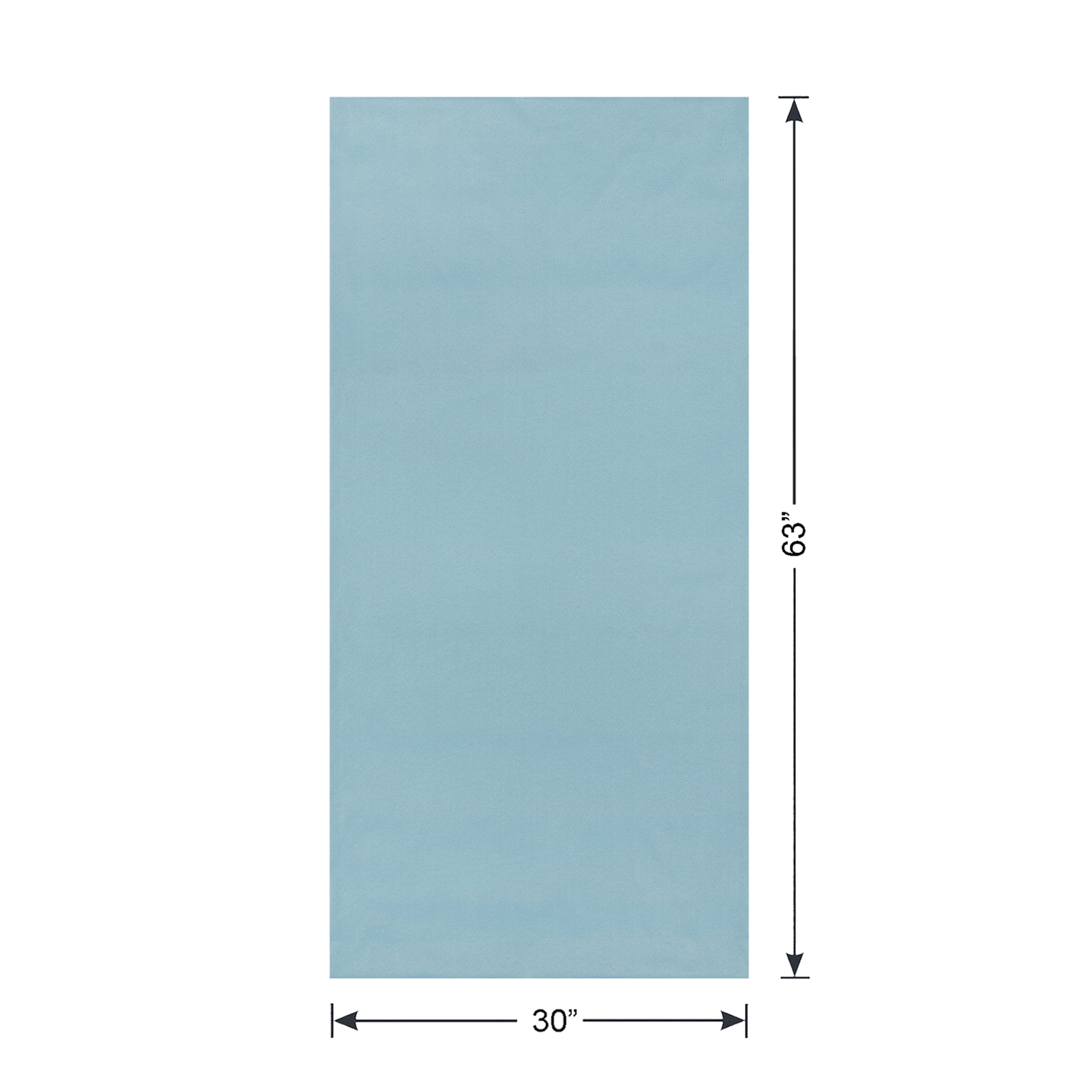 Mainstays Light Blue Solid Blackout Rod Pocket with Back Tabs Curtain Panel Pair, Set of 2, 30" W x 63" L