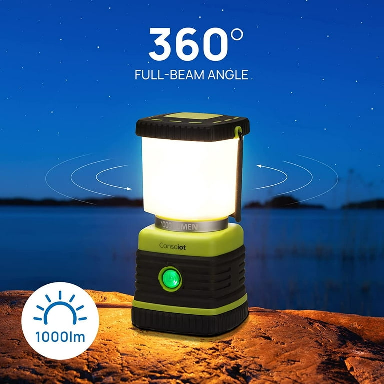 ZMNT LED Camping Lantern Rechargeable 1000LM, Up to 300H Running Time  Camping Tent Light, 6700mAh Emergency Light for Hurricane, Power Outages,  Home