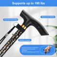 thumbnail image 4 of SupreGear Adjustable Folding Cane with T-Handle, 5 Height Levels, Leopard, Stability Strap, 4 of 7