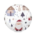 thumbnail image 2 of 15.4" Round Placemat Set of 1 Polyester Fabric Place Mats Non-Slip Dining Kitchen Table Mats for Kitchen Party Decor Houses and Trees, 2 of 5
