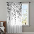 thumbnail image 4 of Grey Botanical Sheer Curtains 72 Inches Long, Weeping Eucalyptus Leaves Watercolor Light Filering Curtains, Breathable Simi Curtain Privacy Drapes for Living Room Bedroom Lightweight Window Treatment, 4 of 9
