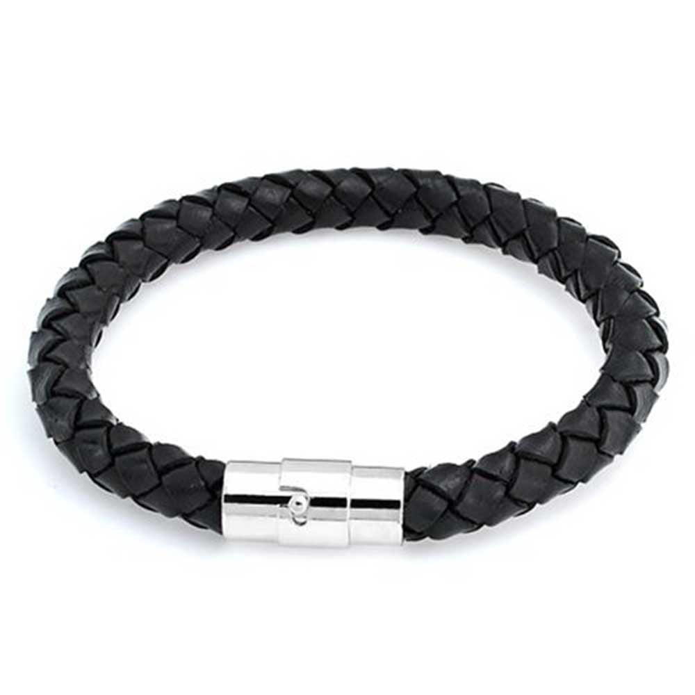 Bling Jewelry - Black Brown Stackable Thick Woven Braided Leather ...