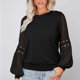 thumbnail image 2 of Camiseta de manga larga para mujer, jersey con cuello redondo, Top con manga acampanada, Top holgado informal para mujer, 2 of 6