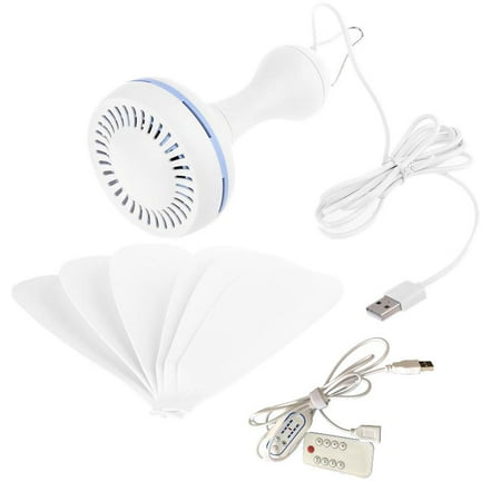 

TINYSOME Utility Summer Hanging Fan USB Powered Camping Dormitory Tent Fan Easy Installation 4 Speed Adjustable 6 Leaves Fan