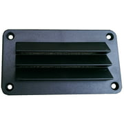 Leisure Time DV35B Wall Vent  Used To Conceal Minor RV Dent; Rectangular; 3 Inch Length x 5 Inch Width; With Fixed Louvers; Black; ABS; With Screws And Butyl Tape