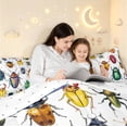 thumbnail image 4 of Erosebridal Retro Beetles Queen Comforter Set,Bug Collection Theme Comforter Sets Queen,White Yellow,Reversible,3 Pieces,1 Comforter and 2 Pillowcases, 4 of 7