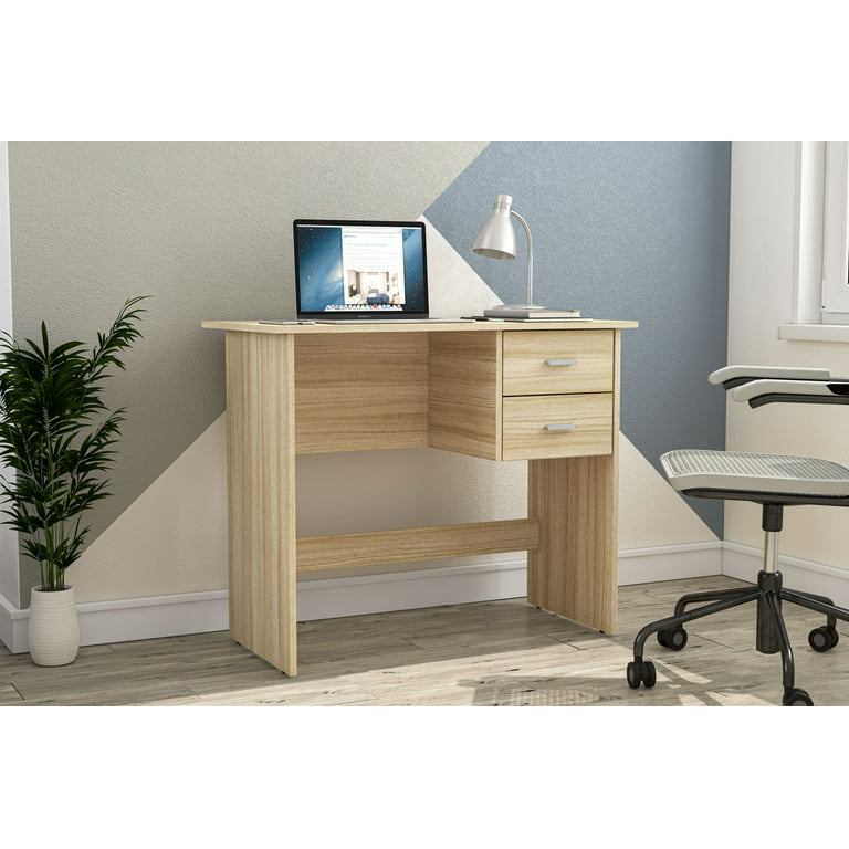 Polifurniture Budapest Oak 2 with Desk Drawers in. 35.5 Writing