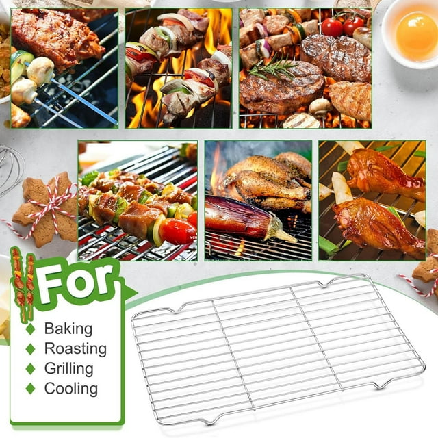 Stainless Steel Rack and Baking Rack for Cooking and Baking – Heavy Duty Oven Rack with Durable Construction 6 Sizes Easy to Clean Dishwasher Safe Ideal for Oven and Barbecue Grilling