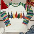 thumbnail image 3 of Christmas Shirts for Women Green Raglan Long Sleeve Round Neck T-Shirts Xmas Tree Graphic Pullover Tops, 3 of 4