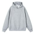 thumbnail image 2 of TOWED22 Men Cotton Fleece Hooded Sweatshirt Casual Long Sleeve Hoodies Pullover Fashion Drawstring Hoodie with Kanga Pocket(Grey,M), 2 of 9
