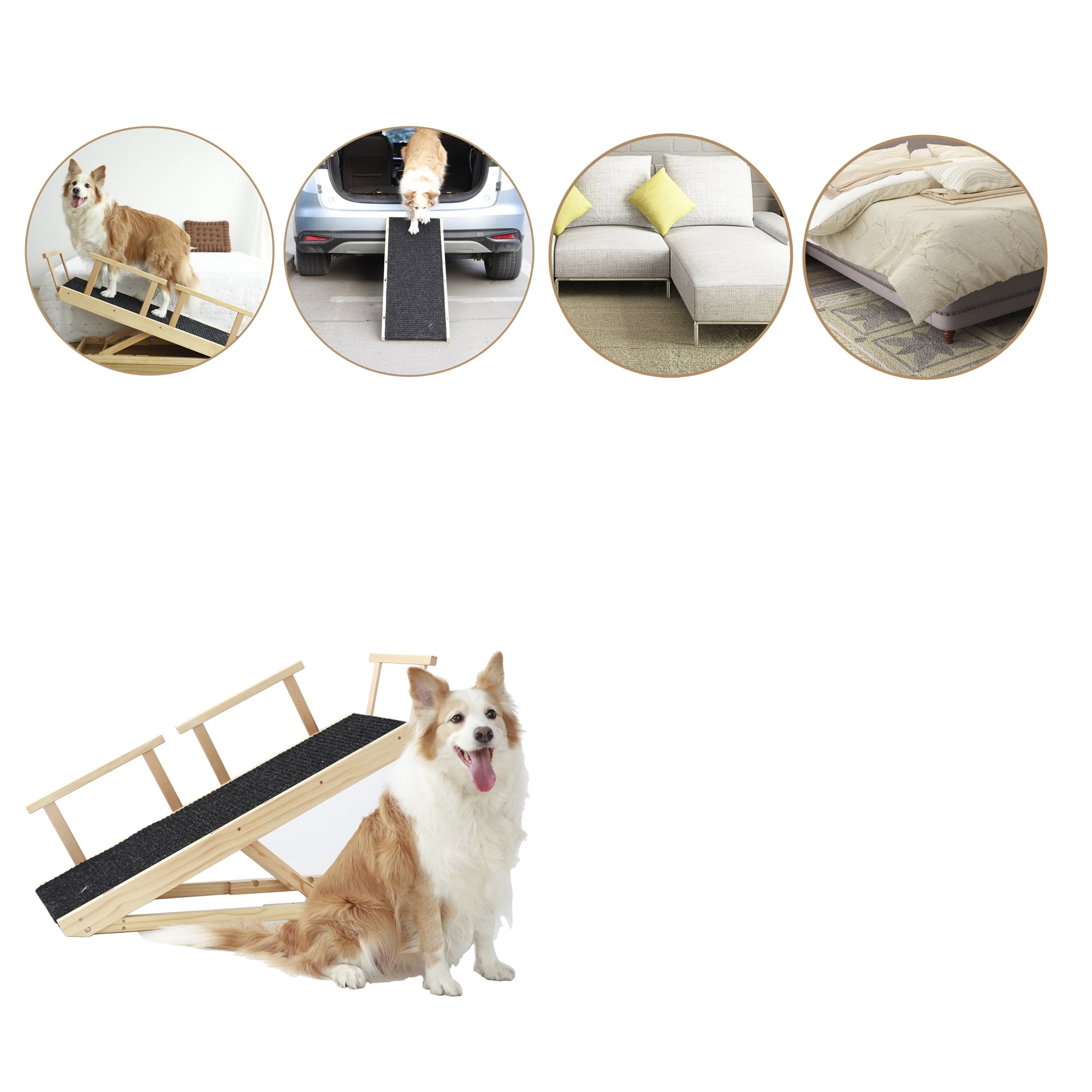 Pefilos Dog Ramp for Car 63'' Folding Pet Ramp for Large Dogs with Non-Slip Rug Surface Portable Dog Car Ramp for SUV Car & Truck, Black Pefilos Dog Ramp for Car 63'' Folding Pet Ramp for Large Dogs with Non-Slip Rug Surface Portable Dog Car Ramp for SUV Car & Truck, Black