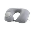 thumbnail image 3 of Almohada de viaje, almohada autoinflable, almohada inflable automática plegable, almohada para el cuello en forma de U para avión, coche, deportes al Gris, 3 of 10