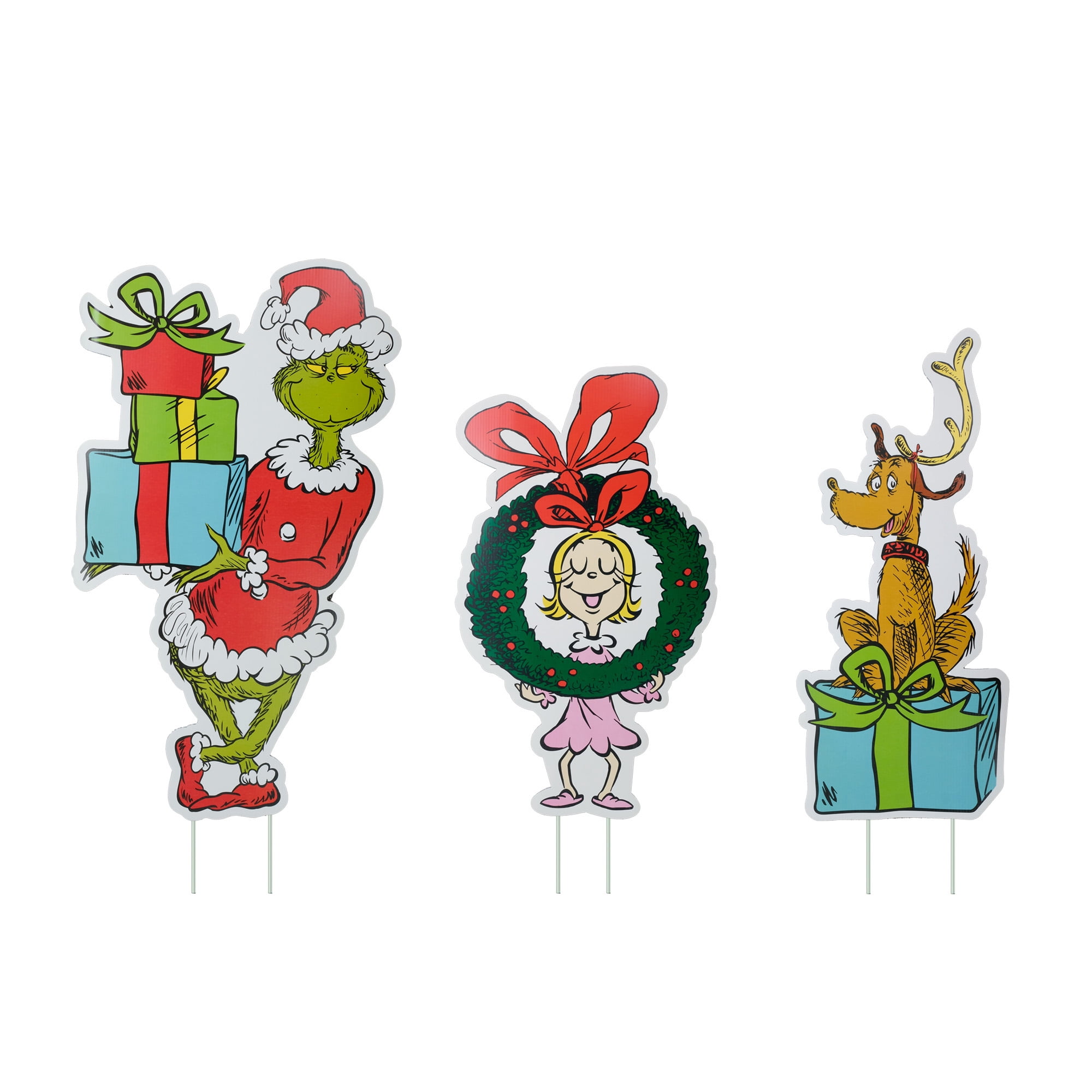 The Grinch Corrugated PVC Christmas Yard Stakes, 6 pc, by Ruz