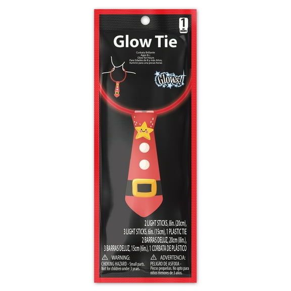 Christmas Plastic Red Glow Tie Party Favors, 1 Count