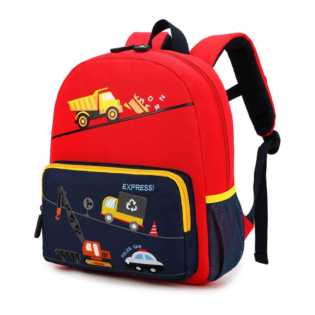 Mochila Willikiva Car Dinosaur impermeable para niños pequeños