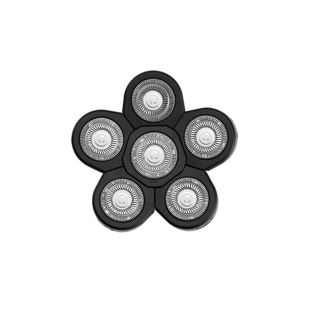 Cabezales de repuesto de cuchilla 6D, cuchillas de repuesto para afeitadora, afeitadoras de cabeza para hombres calvos, reemplazo de cabeza de afeitadora, cuchillas giratorias de acero inoxi
