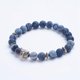 thumbnail image 1 of Pulsera de ágata natural envejecida con cuentas elásticas y espaciadores de aleación. Conjunto de pulseras multicapa., 1 of 2