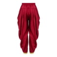 thumbnail image 3 of vastwit Kids Boys Satin Dhoti Harem Pants Belly Indian Festival Baggy Trousers Hippie Festival Party Wear Burgundy 8, 3 of 7